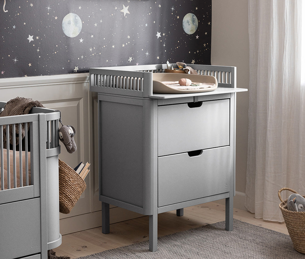 Billede af Stone grey puslebord